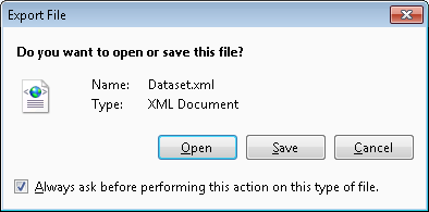 Export File dialog box. Choose the Save button.